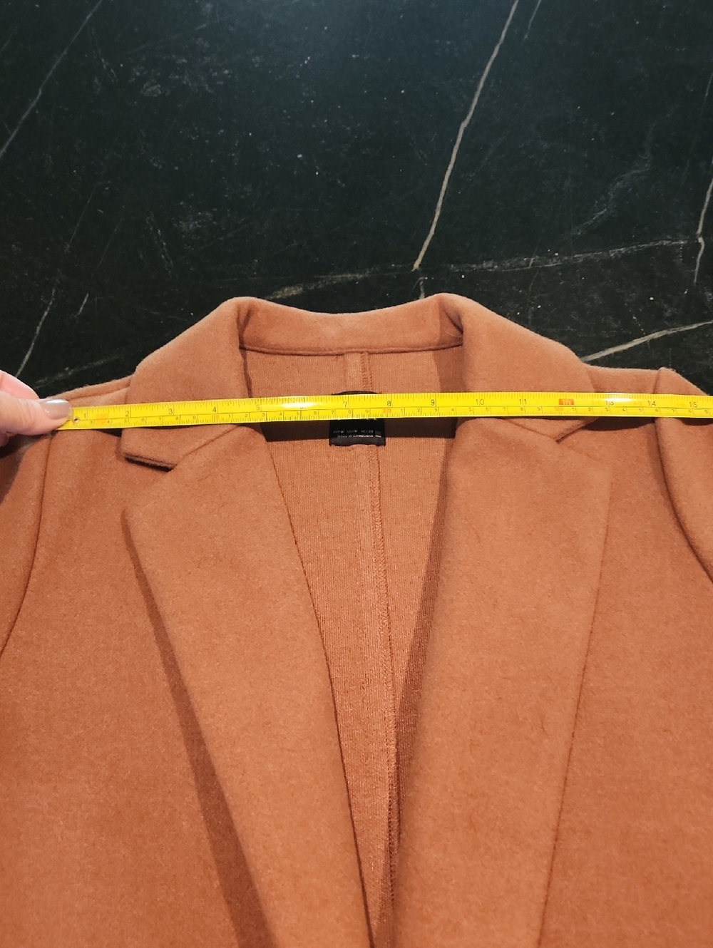 Zara Camel Long Open Front Coat Size Medium - Picture 10 of 12